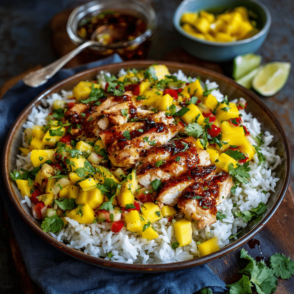 Mango Chicken Rice Bowl Recipe - Recipe Image