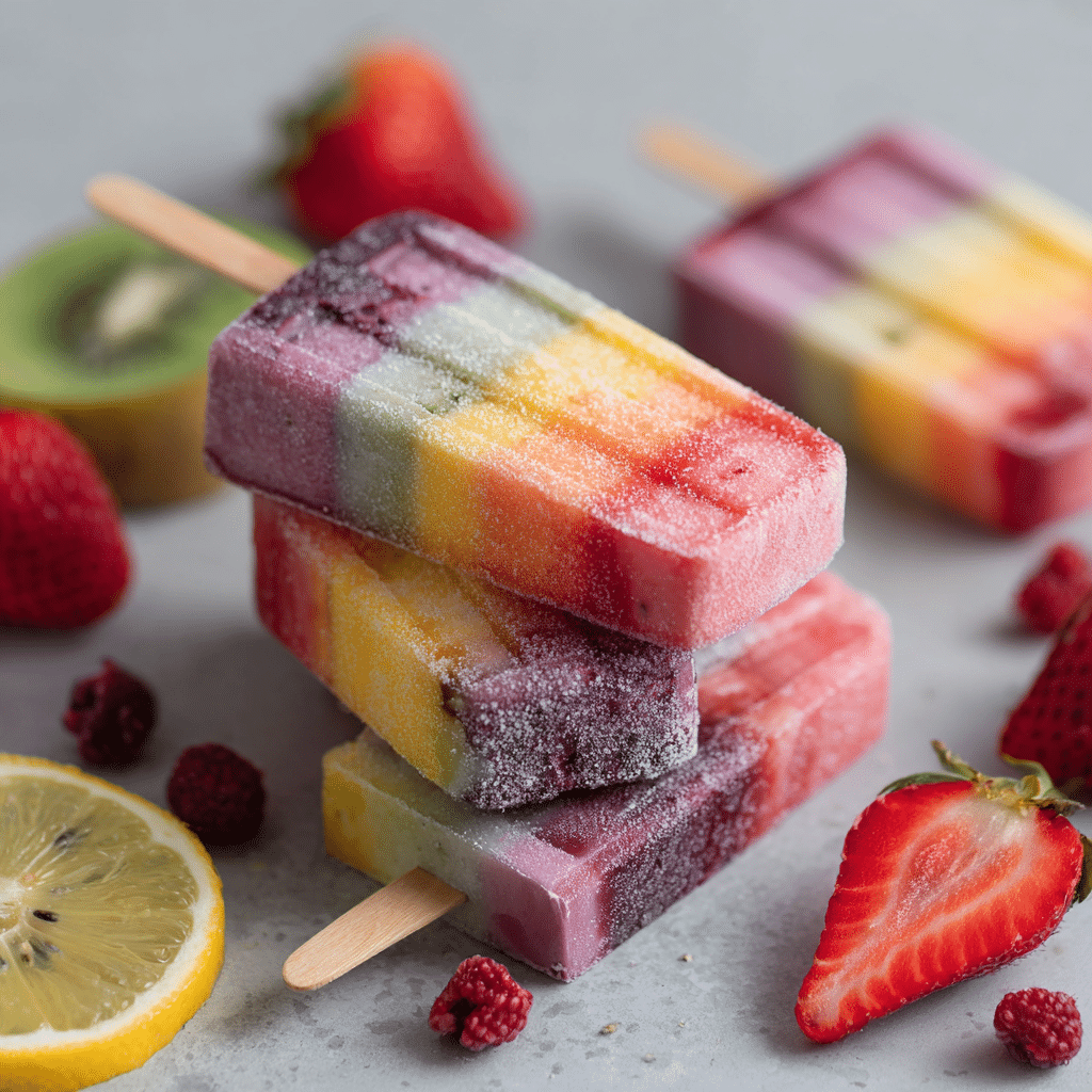Rainbow Fruit Popsicles Recipe - Recipe Image