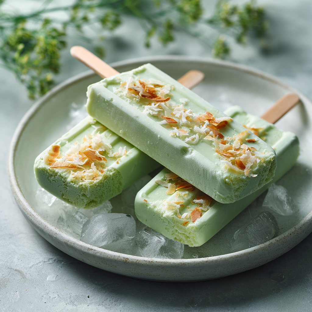 Buko Pandan Ice Cream Bars Recipe - Recipe Image