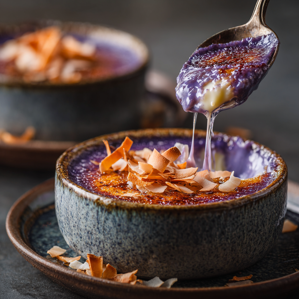 Ube Coconut Crème Brûlée Recipe - Recipe Image