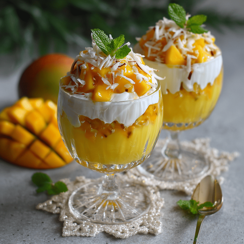 Mango Coconut Fruit Parfait Recipe - Recipe Image