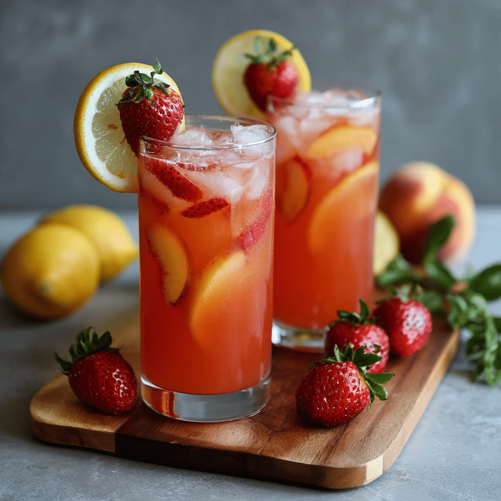 Strawberry Peach Lemonade Recipe - Recipe Image