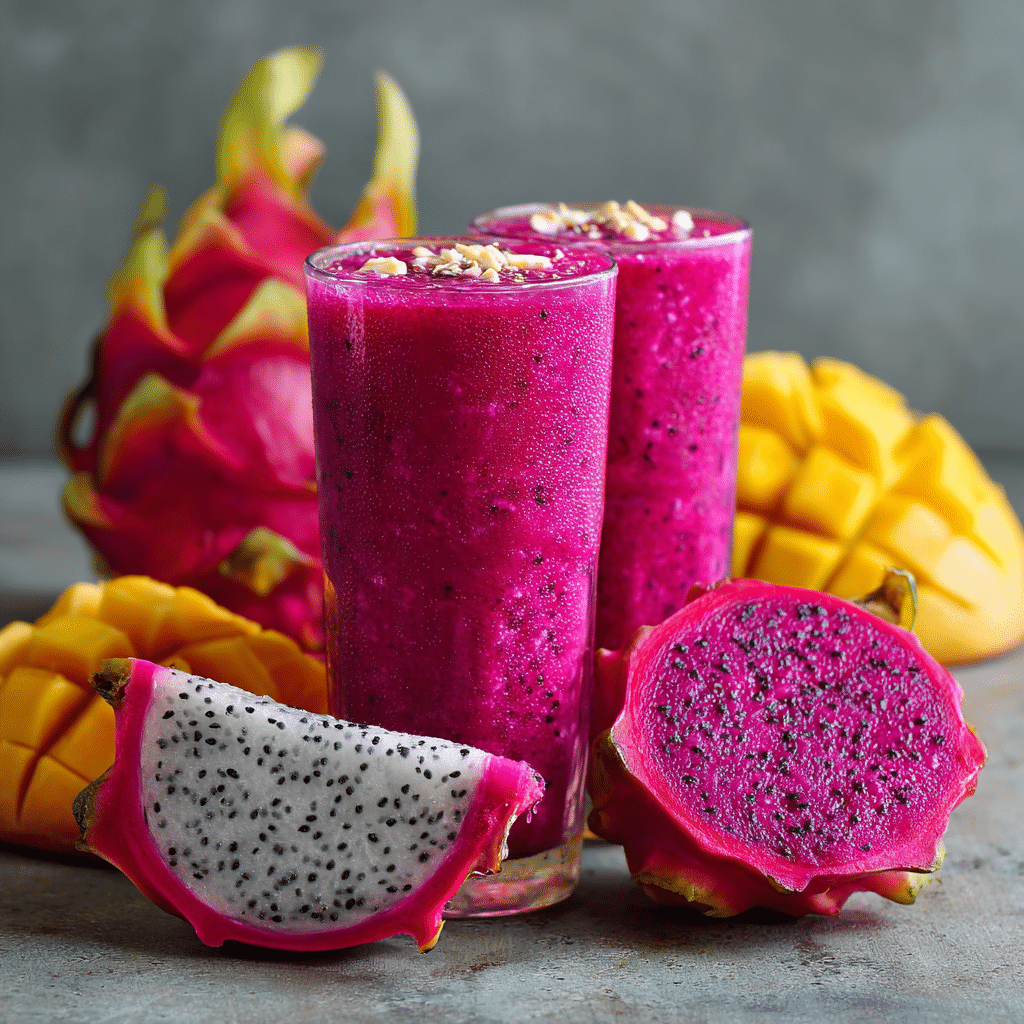 Dragon Fruit Mango Smoothie Recipe - Recipe Image