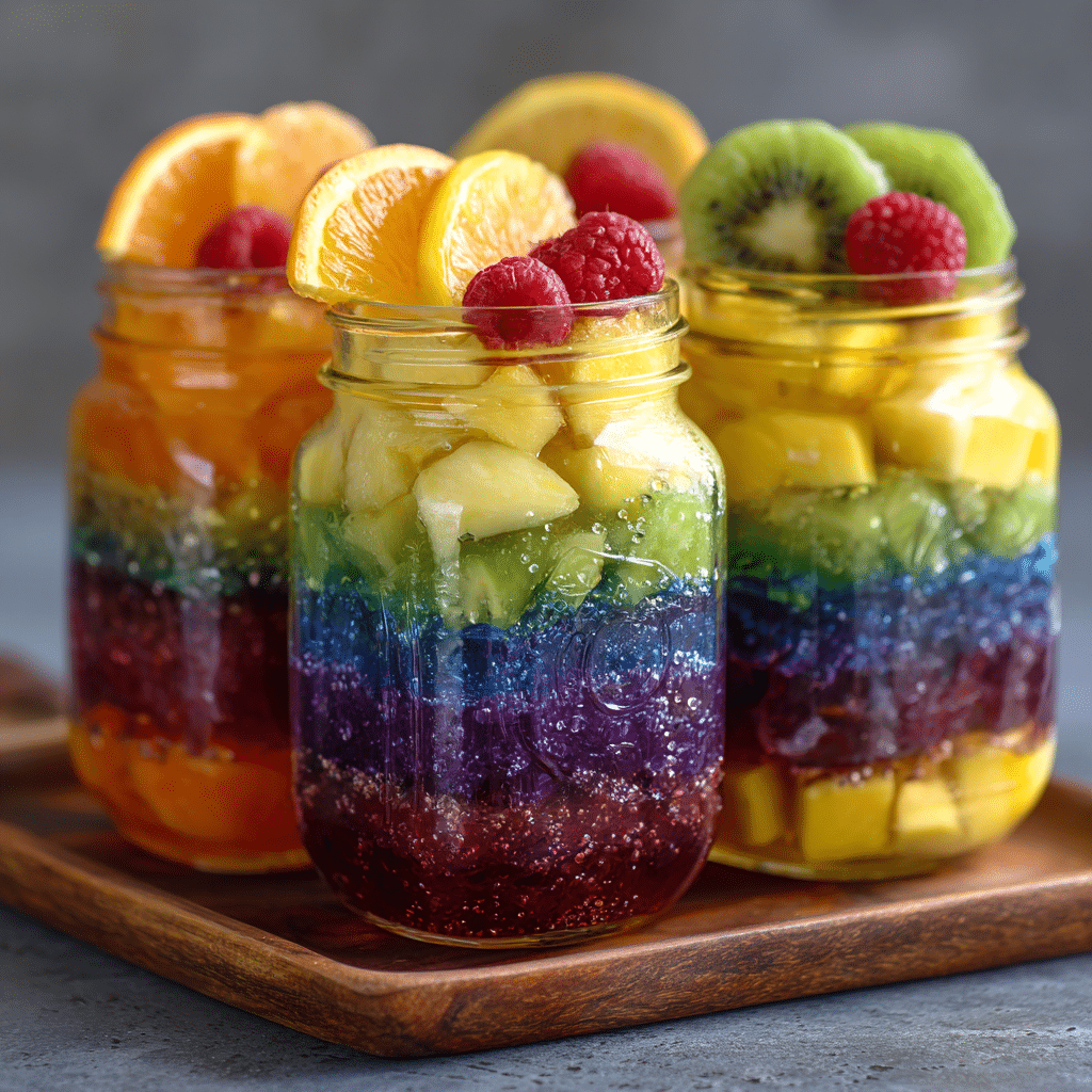 Rainbow Tropical Fruit Jars Recipe - Recipe Image