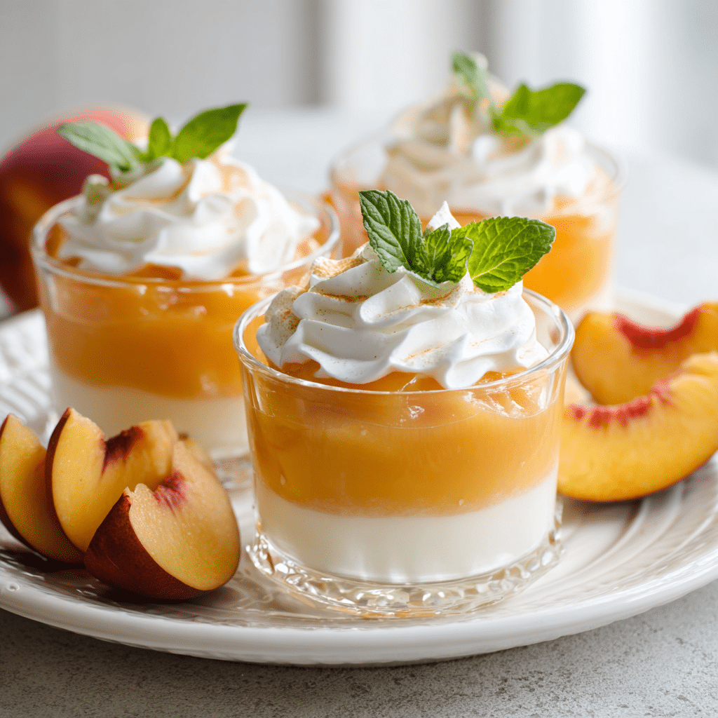Peach Vanilla Pudding Cups Recipe - Recipe Image
