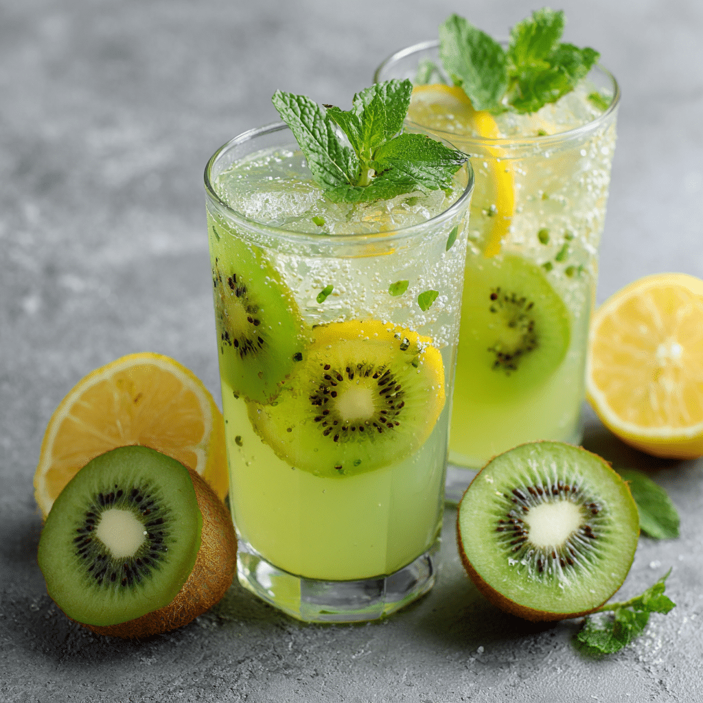 Kiwi Lemon Mint Drink Recipe - Recipe Image