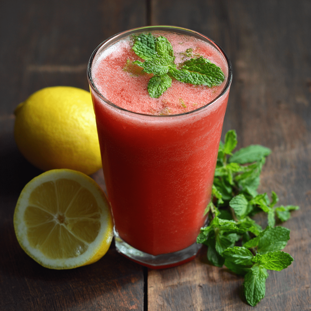 Watermelon Lemon Mint Juice Recipe - Recipe Image