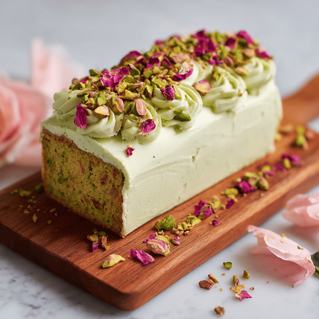 Pistachio Rose Milk Cake Recipe - Recipe Image