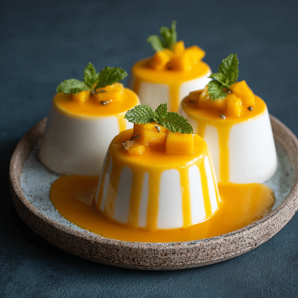 Mango Coconut Panna Cotta Recipe - Recipe Image