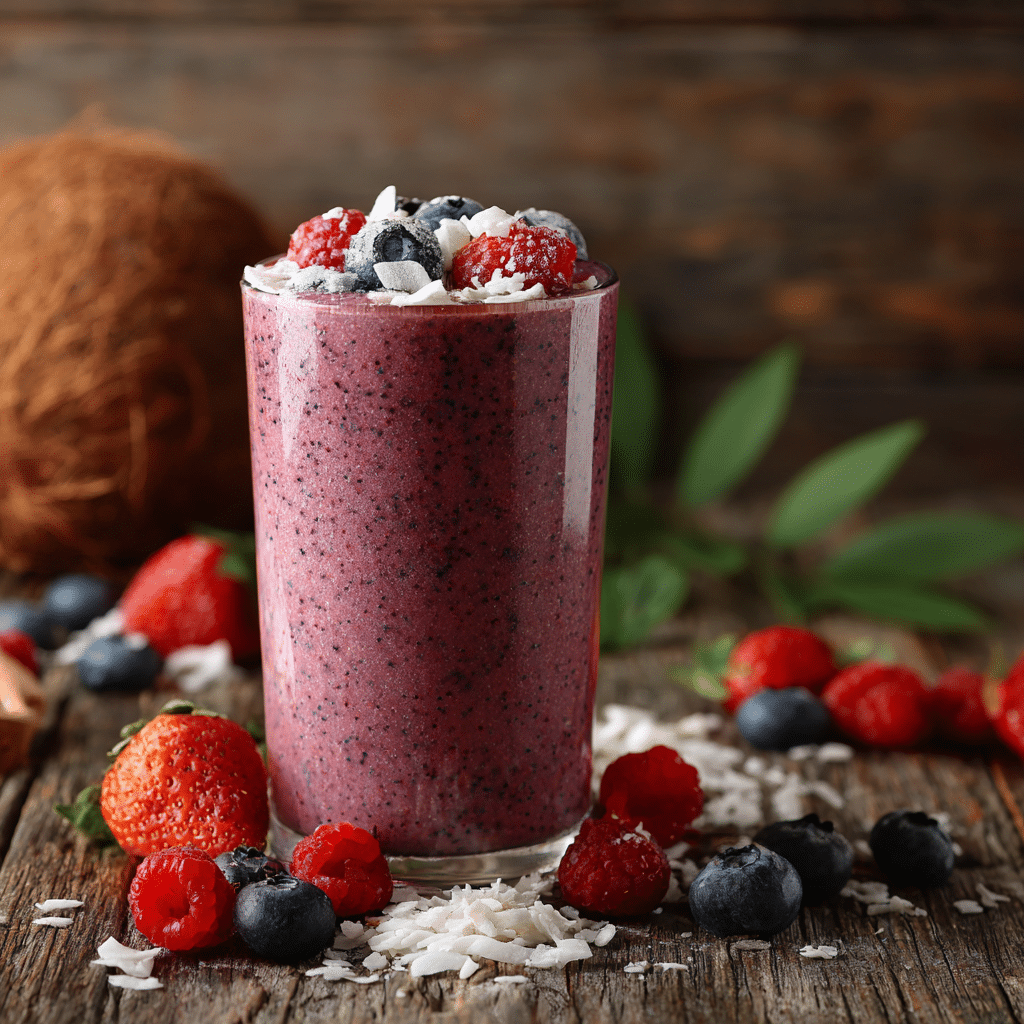 Berry Coconut Smoothie Recipe - Recipe Image
