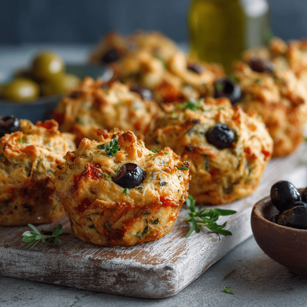 Tuna and Olive Savory Muffins Recipe - Recipe Image