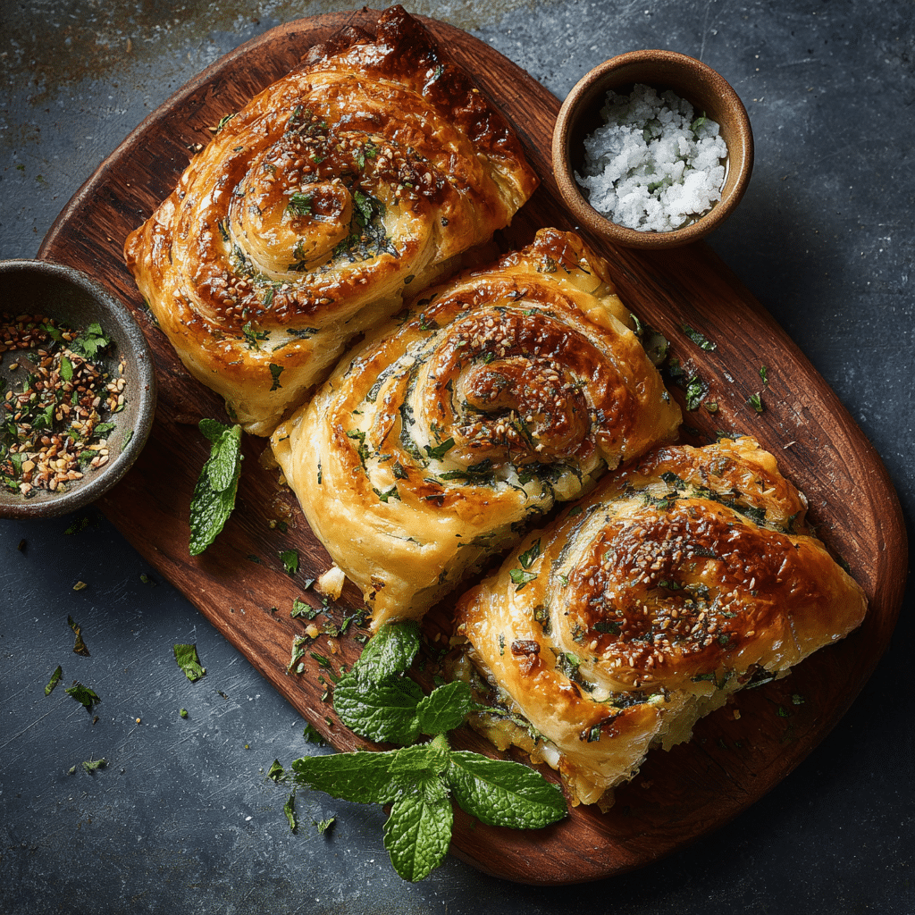 Cheese and Herb Börek Rolls Recipe - Recipe Image
