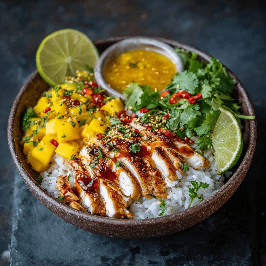 Mango Chicken Rice Bowl Recipe - Recipe Image