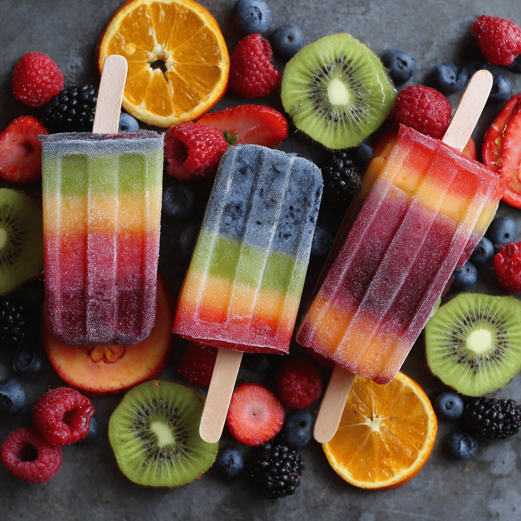Rainbow Fruit Popsicles Recipe