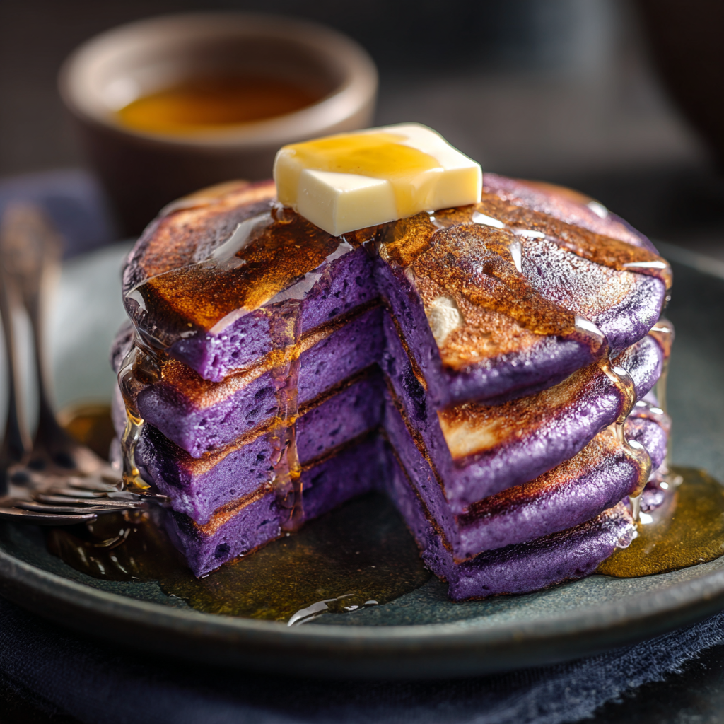 Ube Mochi Pancakes Recipe - Recipe Image