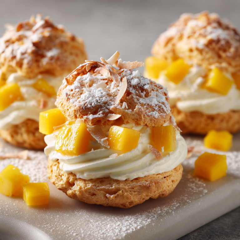Mango Coconut Cream Puffs Recipe