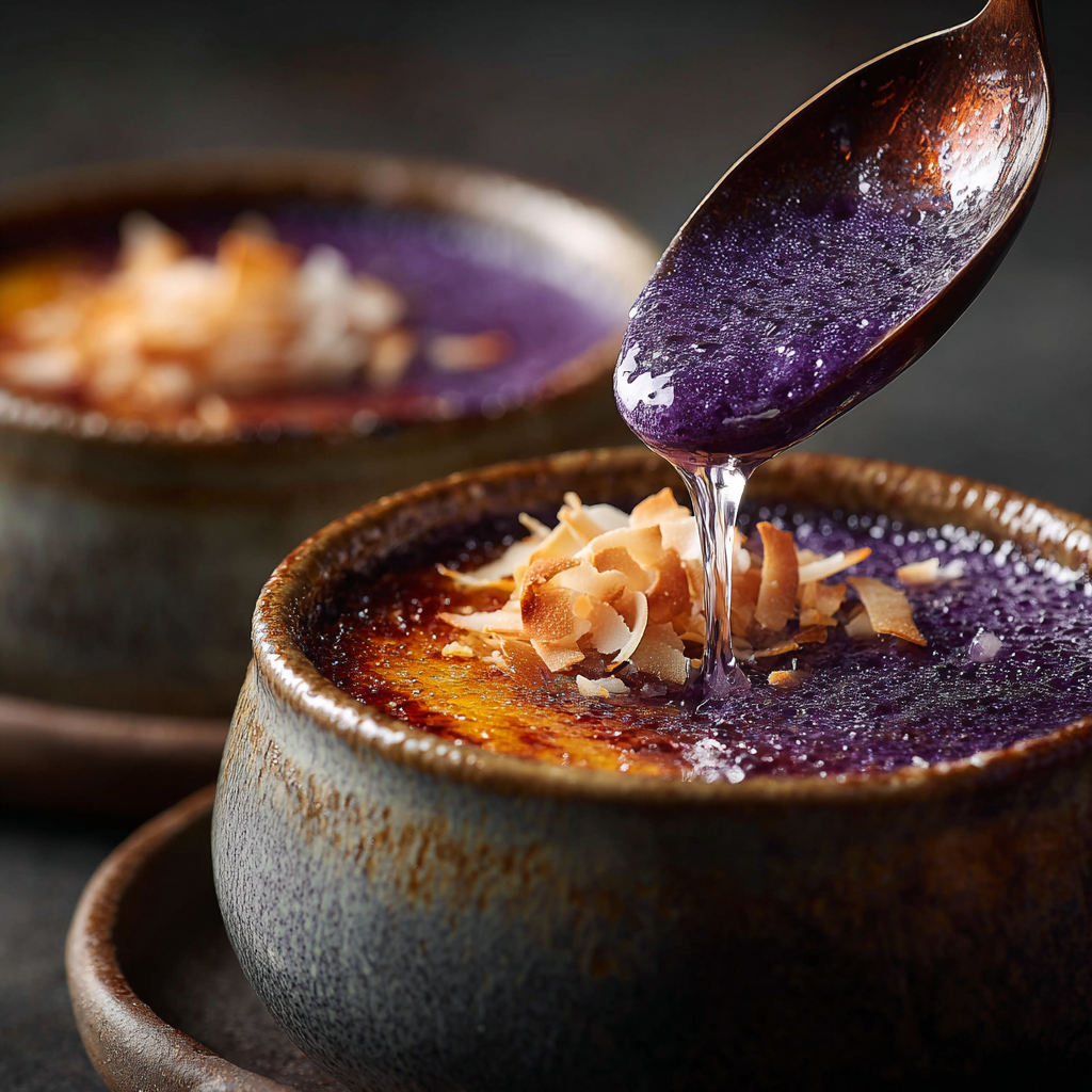 Ube Coconut Crème Brûlée Recipe - Recipe Image