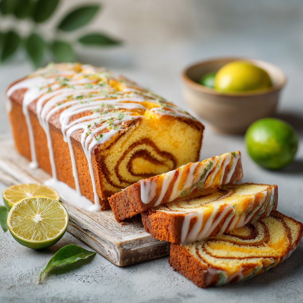 Calamansi Coconut Marble Cake Recipe - Recipe Image