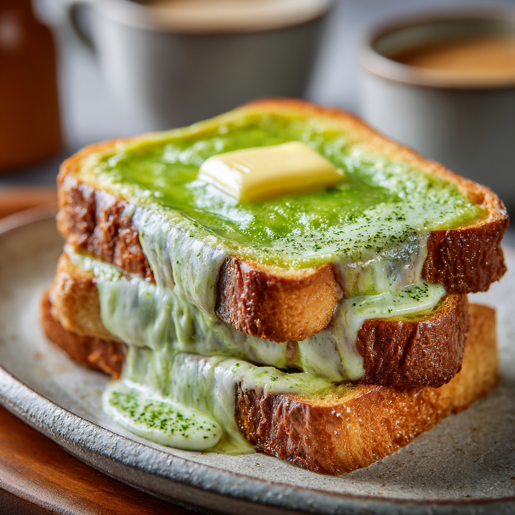 Pandan Custard Toast Recipe - Recipe Image