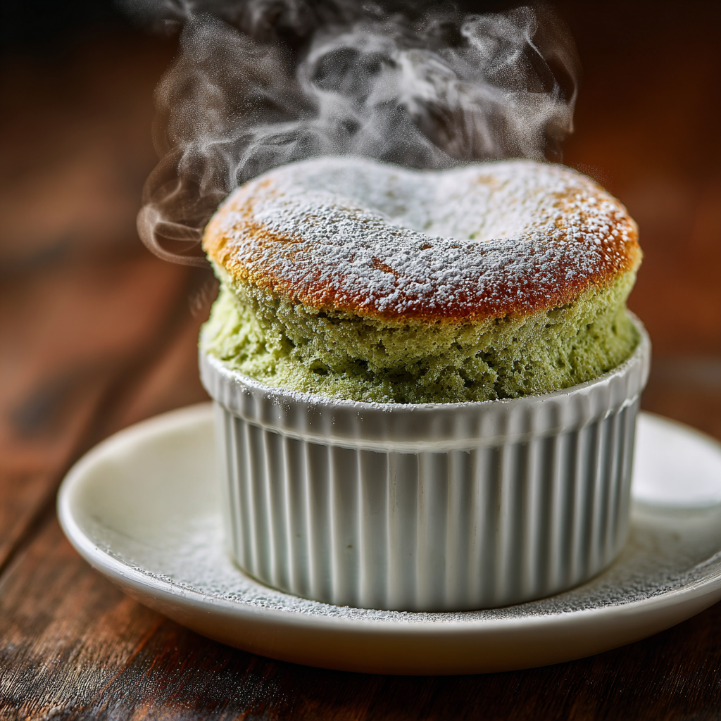 Pandan Coconut Soufflé Recipe - Recipe Image
