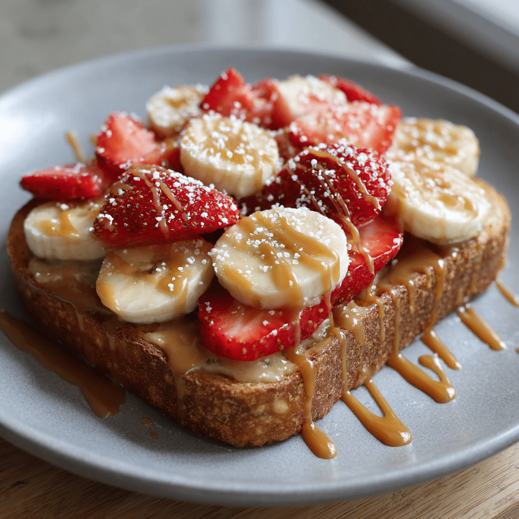 Banana Caramel Fruit Toast Recipe - Recipe Image