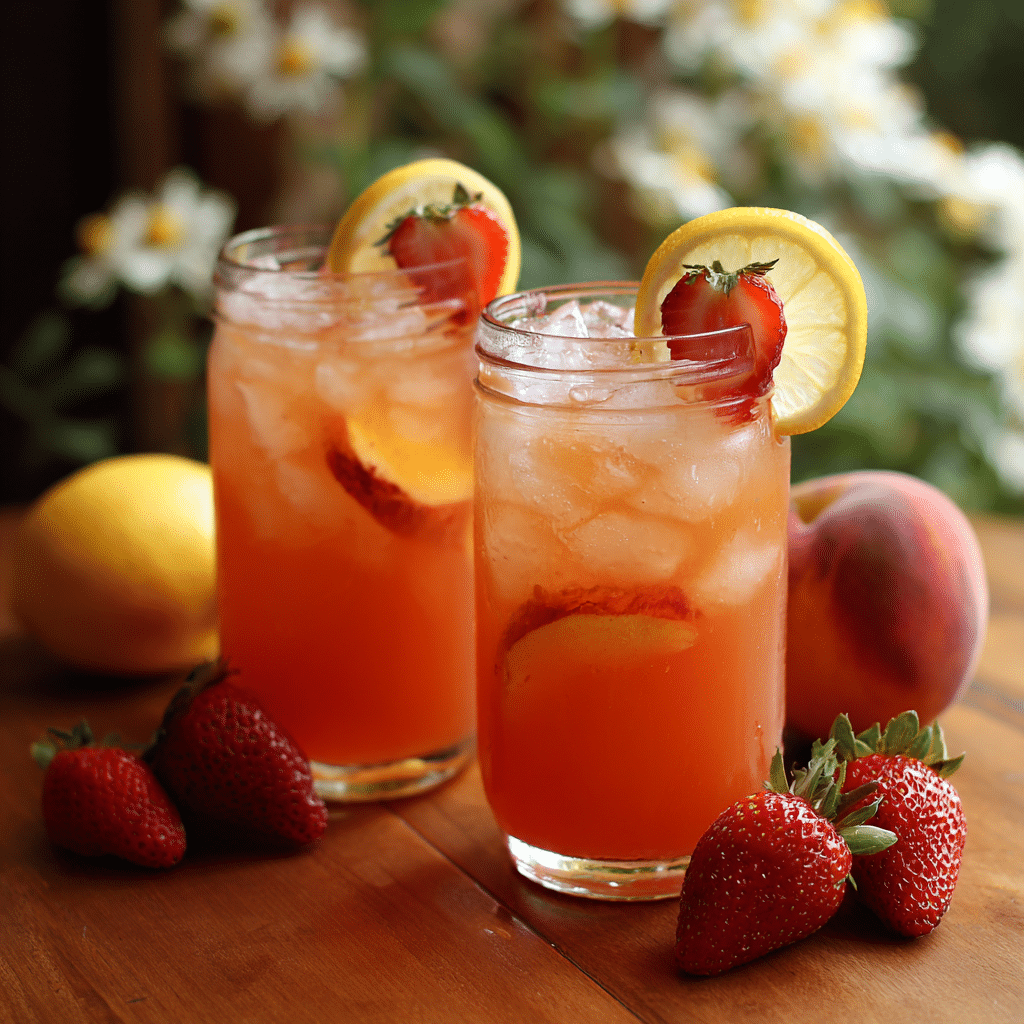 Strawberry Peach Lemonade Recipe - Recipe Image