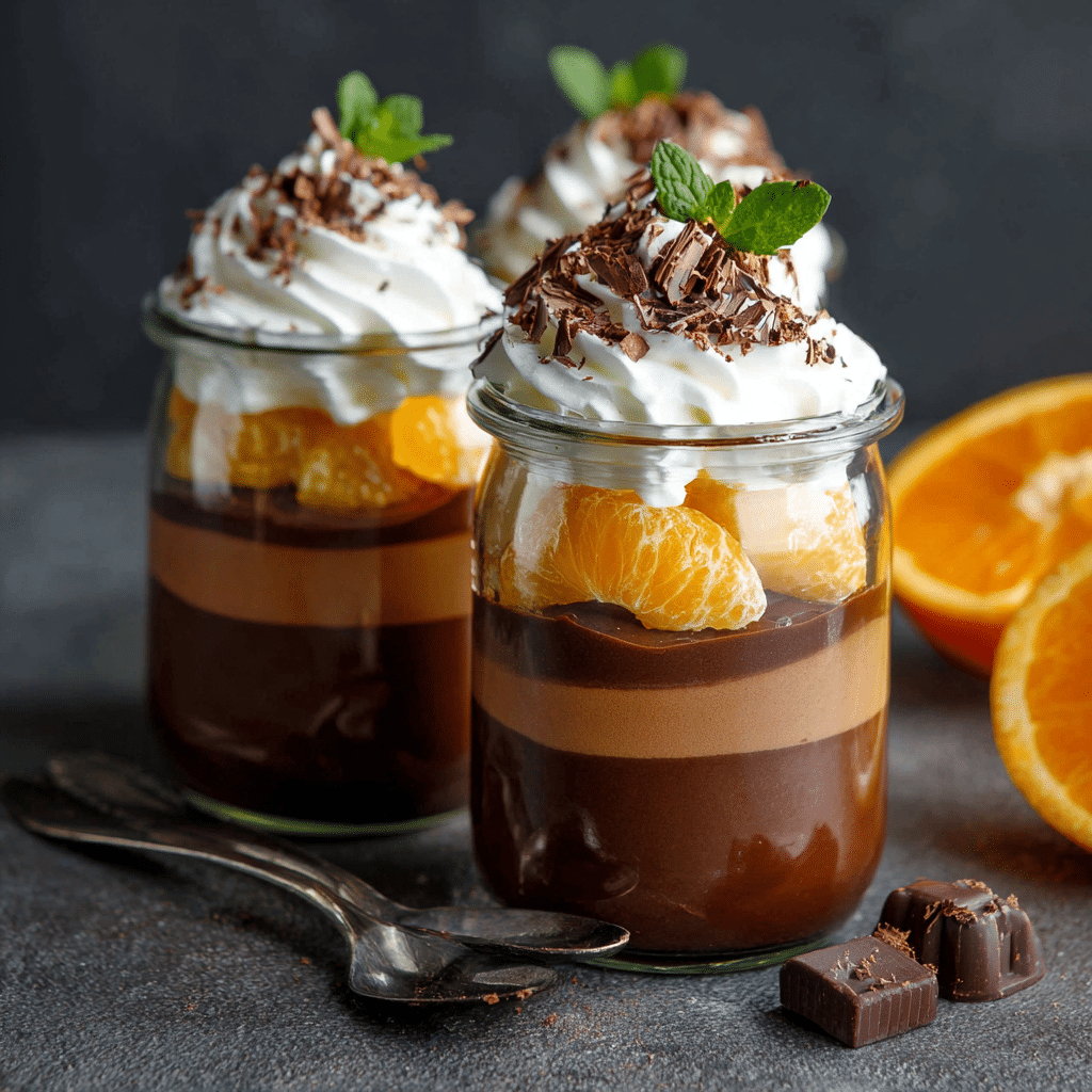 Orange Chocolate Pudding Jars Recipe - Recipe Image