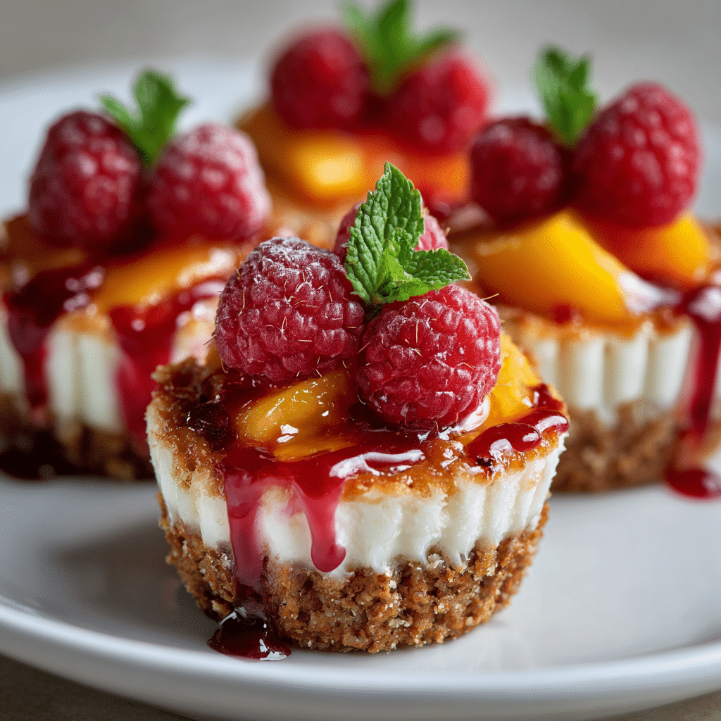Peach Raspberry Cheesecake Cups Recipe - Recipe Image