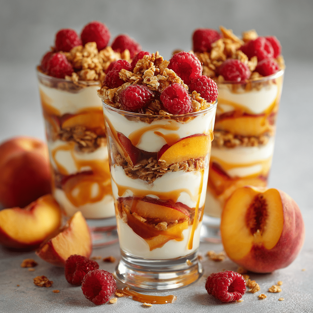 Peach Raspberry Yogurt Parfaits Recipe - Recipe Image