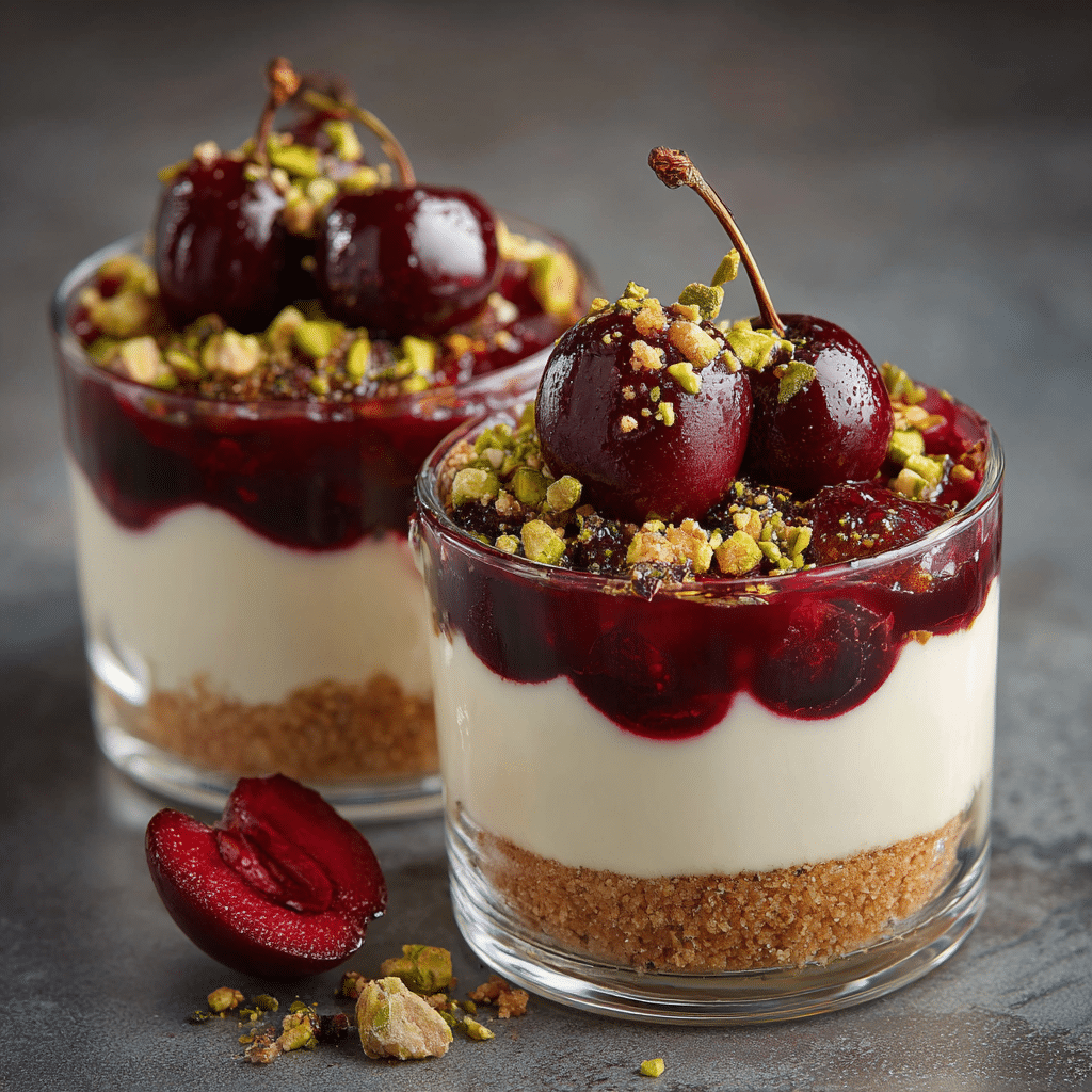 Cherry Pistachio Cheesecake Cups Recipe - Recipe Image