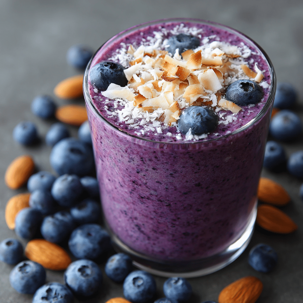 Blueberry Coconut Smoothie Recipe - Recipe Image