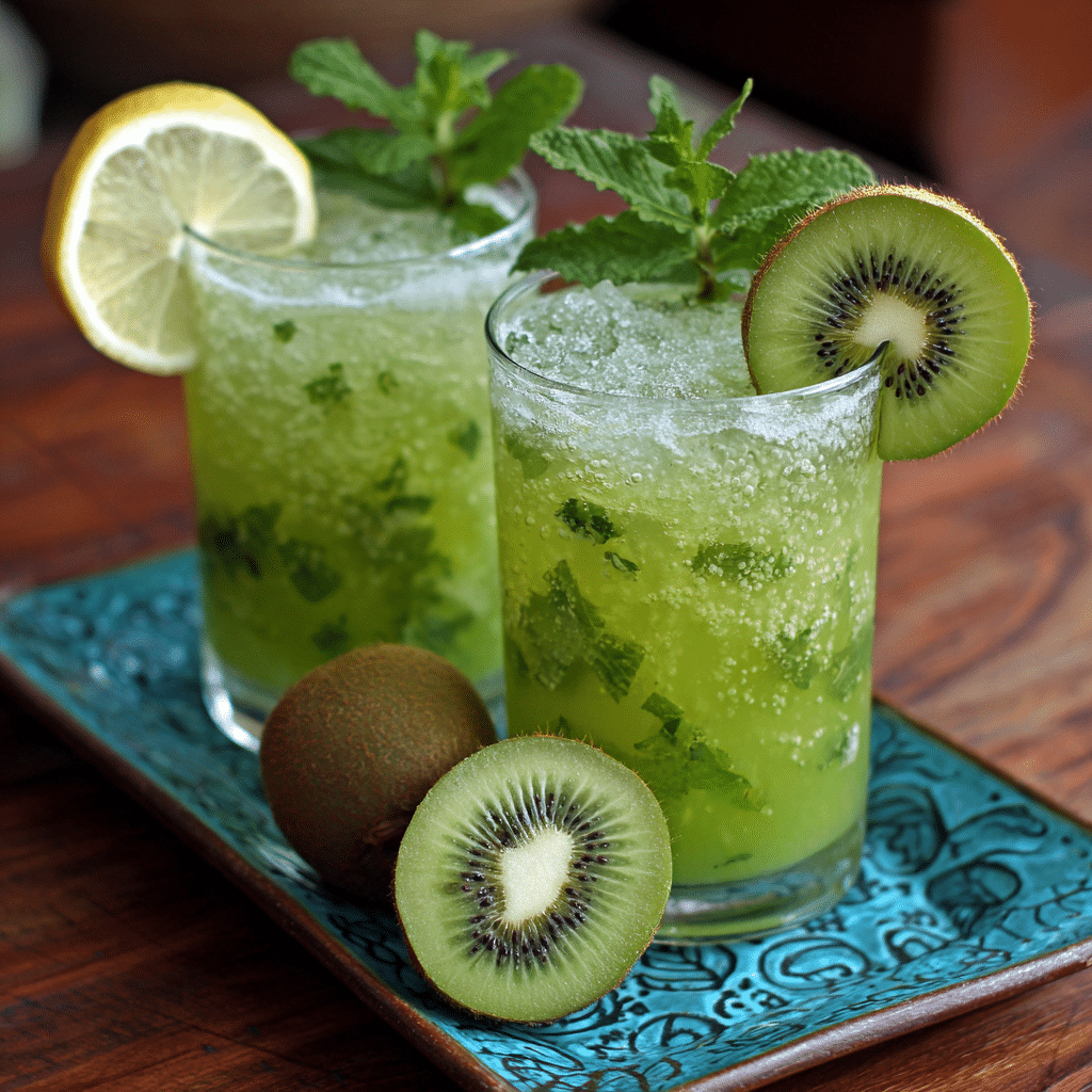 Kiwi Lemon Mint Drink Recipe - Recipe Image