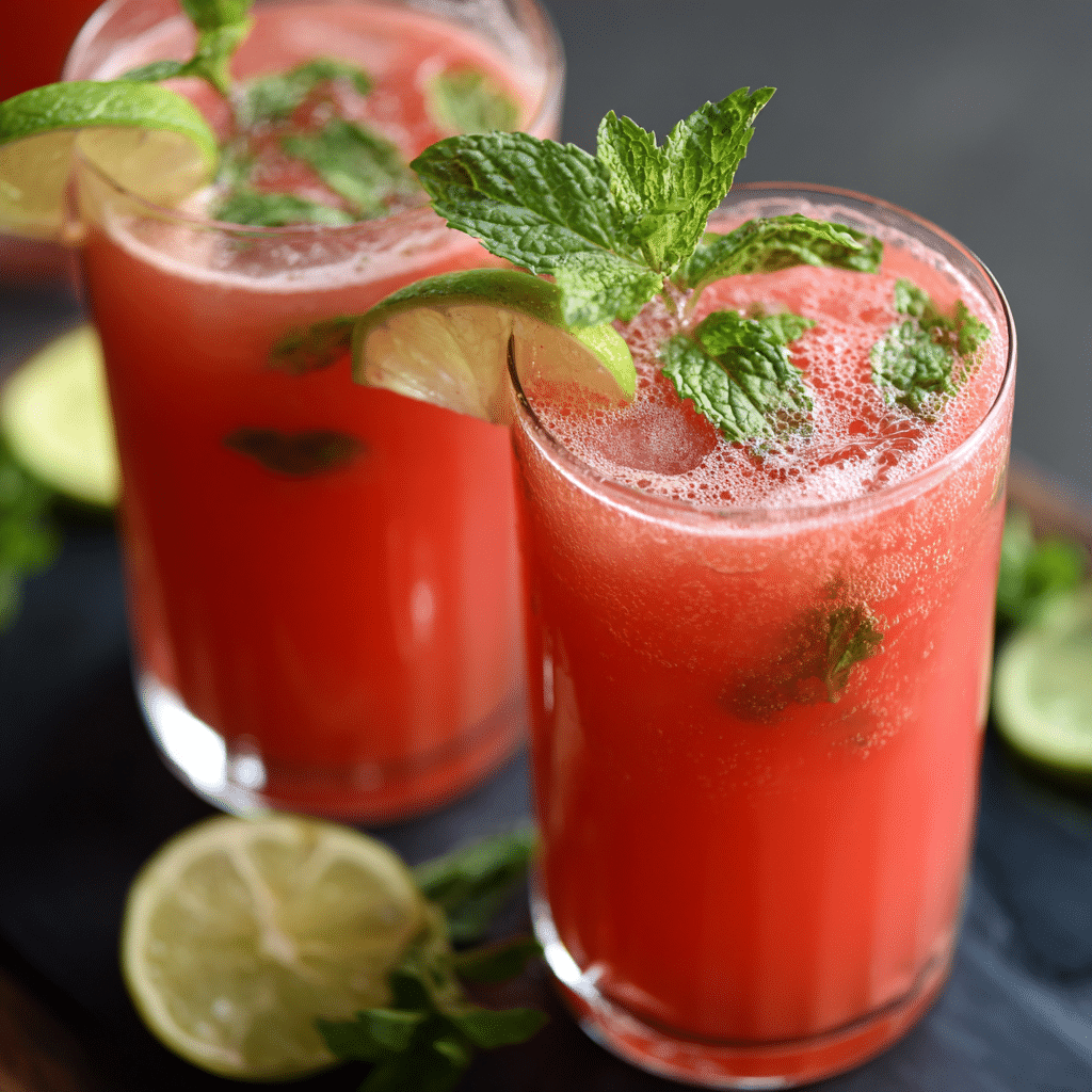 Watermelon Lemon Mint Juice Recipe - Recipe Image