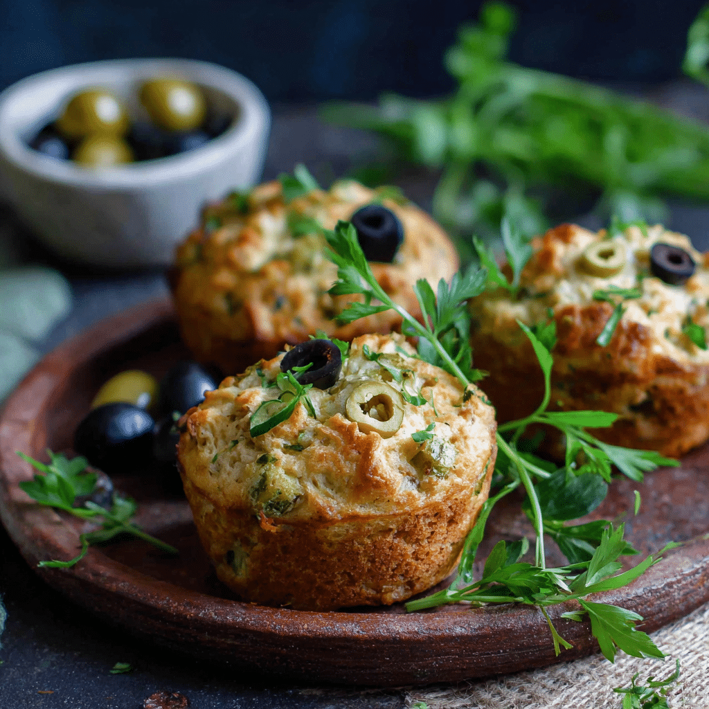 Tuna and Olive Savory Muffins Recipe - Recipe Image