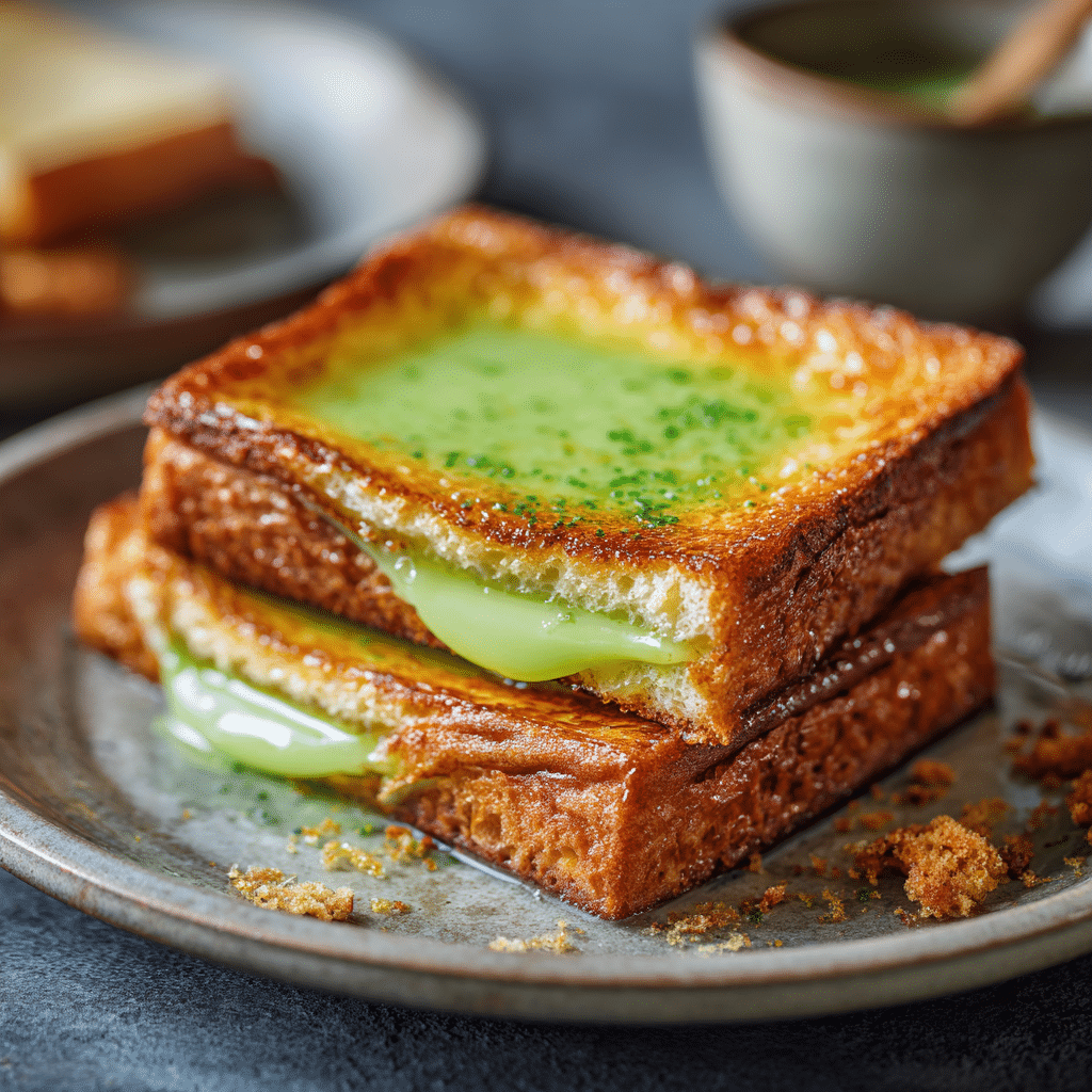 Pandan Custard Toast Recipe - Recipe Image