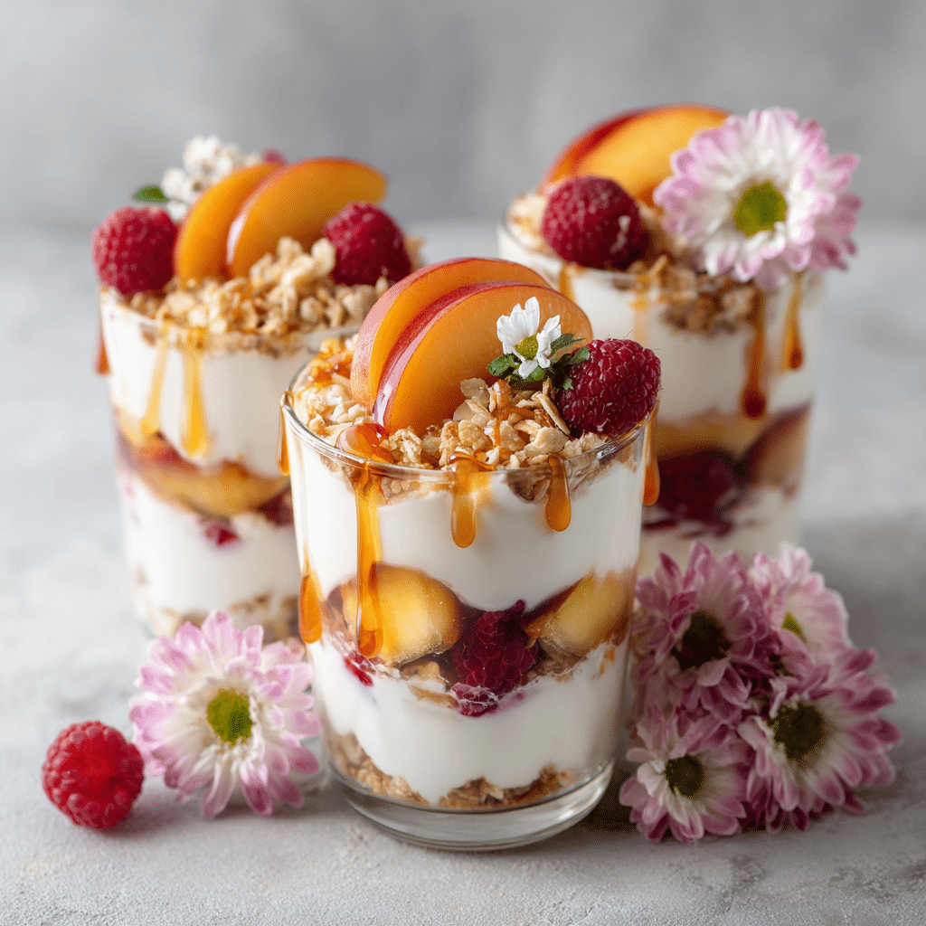 Peach Raspberry Yogurt Parfaits Recipe - Recipe Image